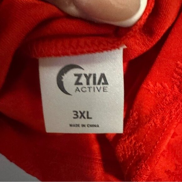 ZYIA Active Red Snowflake Crop Top 3XL Long Sleeve Seamless Holiday Cozy NWT - Picture 11 of 14